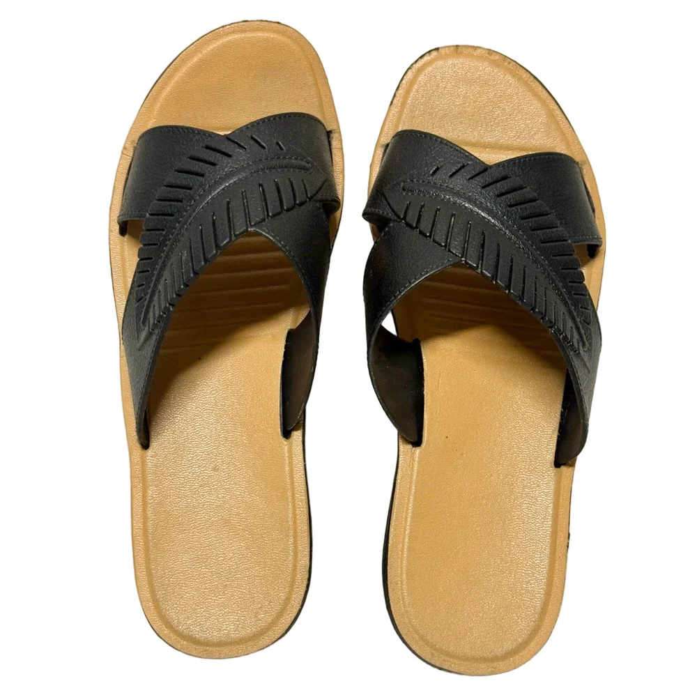 CAROL WRIGHT Black Slide Sandals 